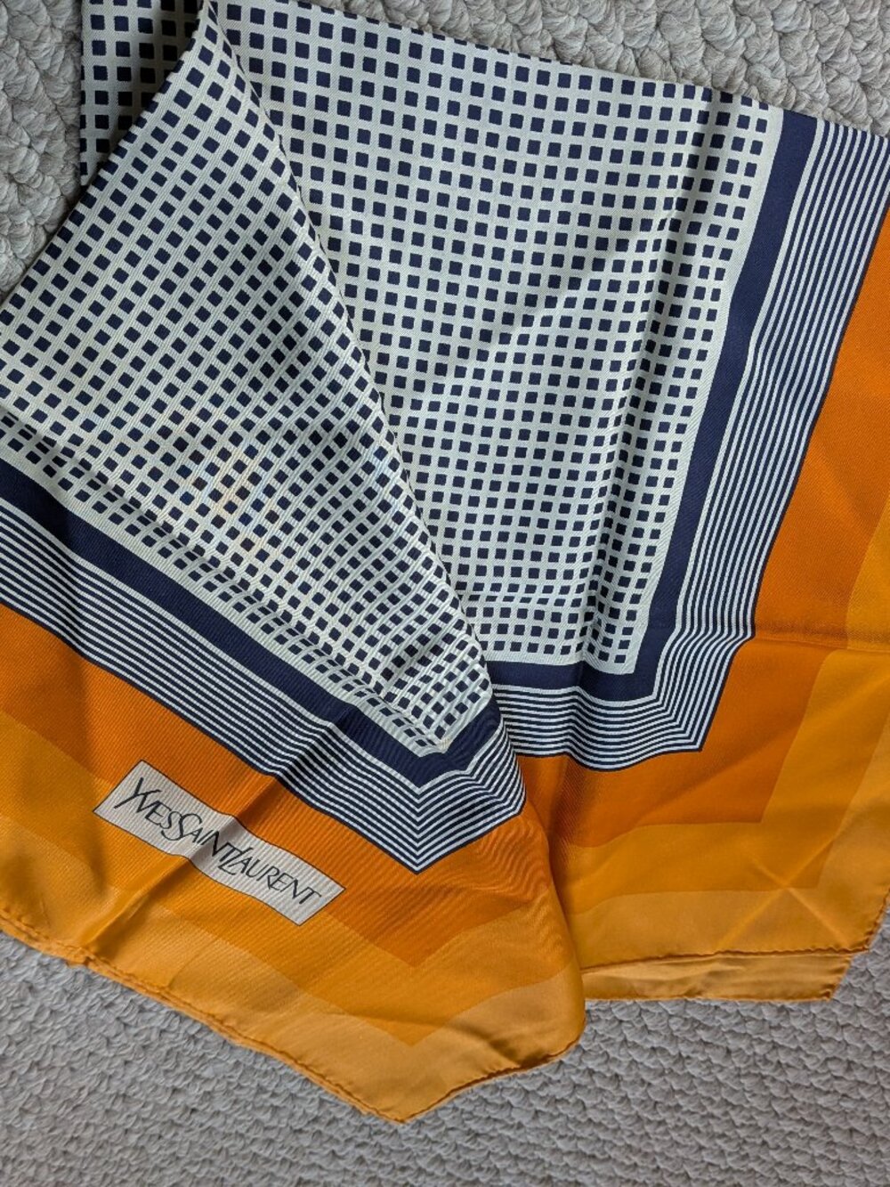 Yves Saint Laurant Orange Silk Scarf